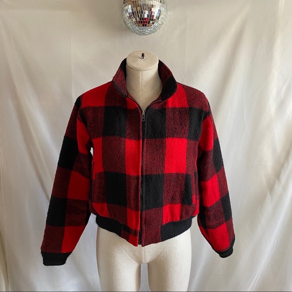 Buffalo Plaid Bomber Jacket 